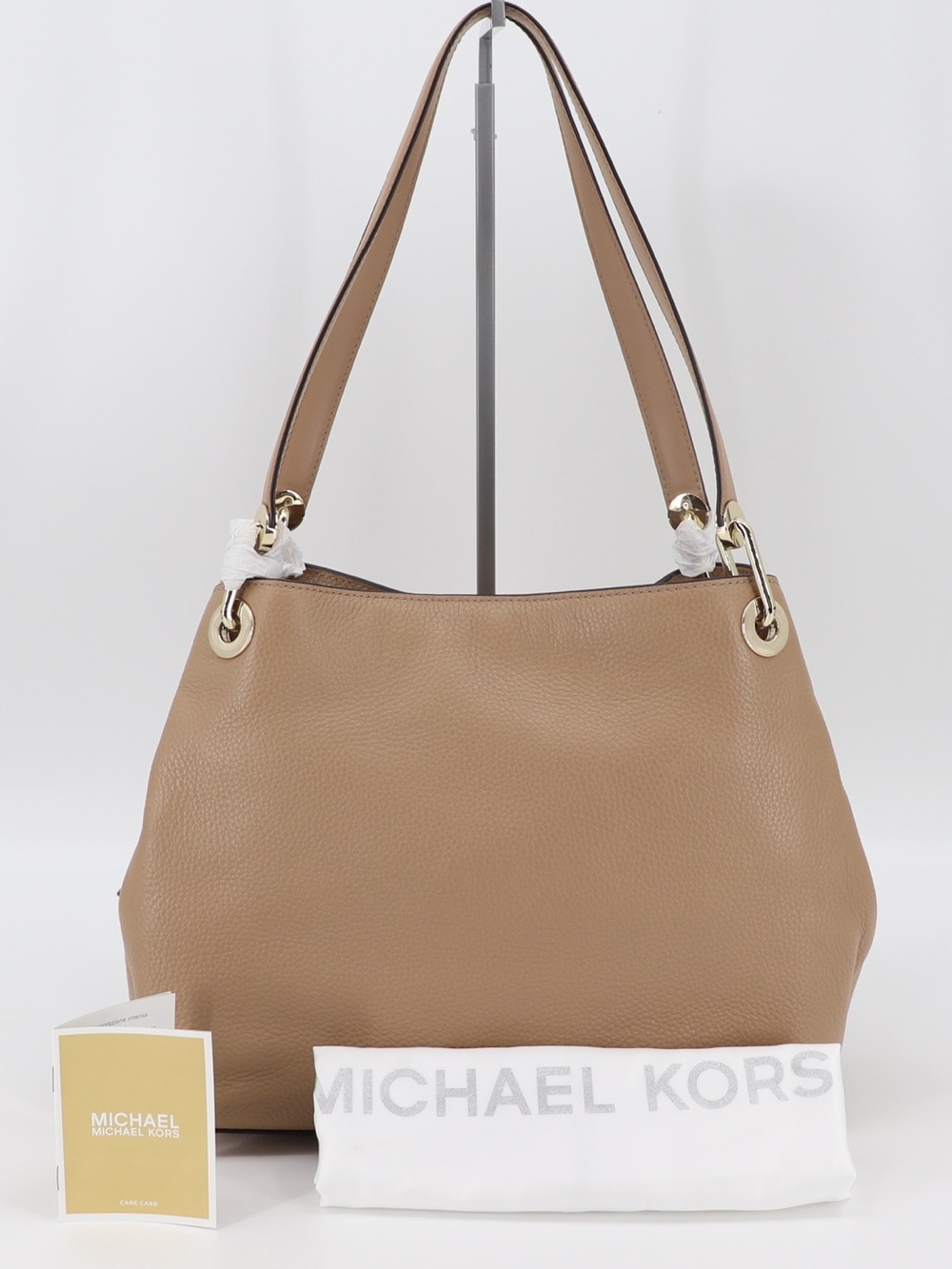 Brand New Michael t Raven Pebbled Leather Large Shoulder Bag Camel - Picture 2 of 16